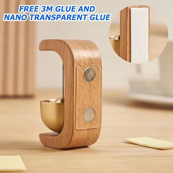 Felmico Wooden Beech Brass Door Chime – Decorative Magnetic Dopamine Doorbell for Home & Shops