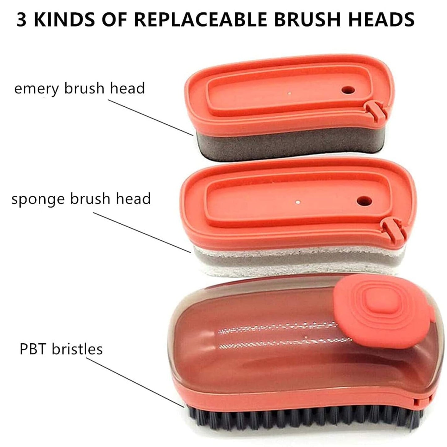 Felmico 3-in-1 Liquid Soap Dispensing Cleaning Brush – Plastic Kitchen Pot, Dish & Pan Scrubber with Soft Wool Bristles for Laundry, Shoes & Tile Cleaning (Multicolour, 1 Pc)