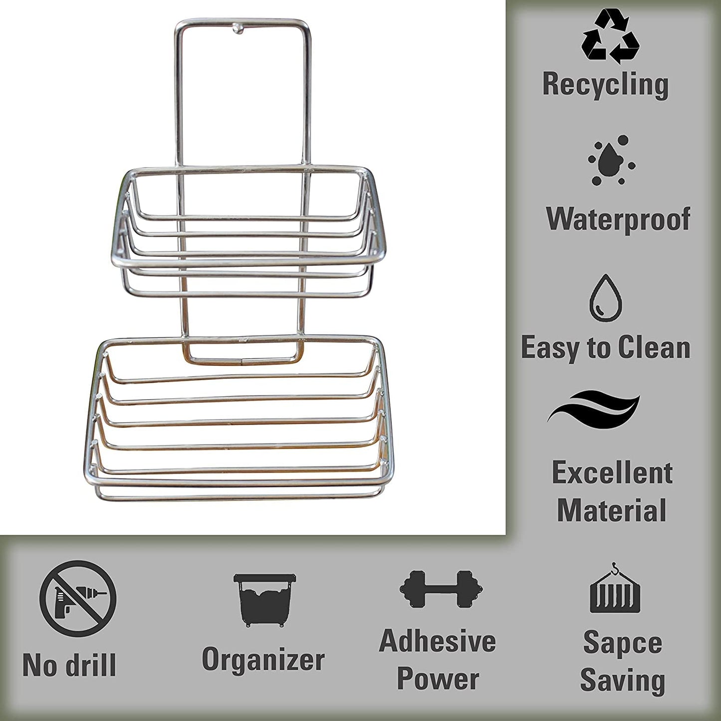 Wall Mounted Stainless Steel Soap Dish – Double Layer