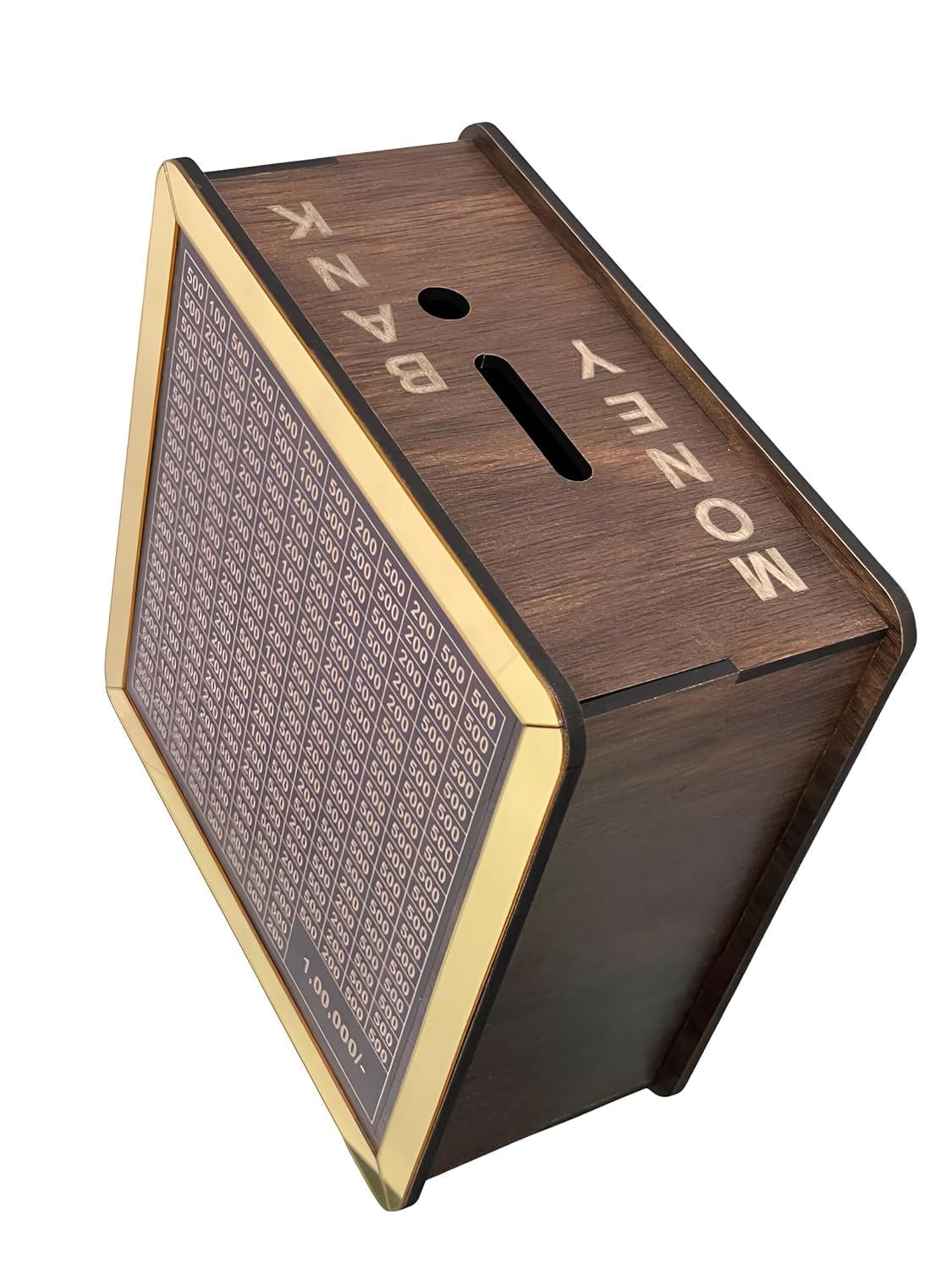 Felmico Chandan Wood Piggy Bank for Kids & Adults | Carved Wooden Coin Box & Savings Bank with Number Lock – Durable & Stylish Money Saver