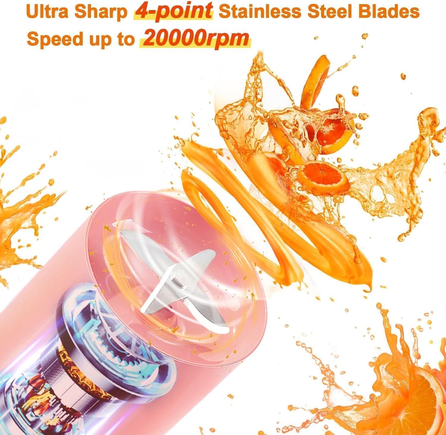 Portable USB Juice Blender – 420ml Rechargeable Mini Juicer