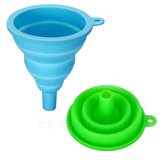 Felmico 1pc Mini Silicone Foldable Funnel – Collapsible, Portable, Hangable Kitchen Tool