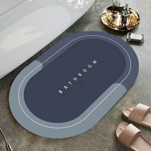 FELMICO Large Quick Drying Bath Mat – Water-Absorbing Bathroom Floor Mat, Oval Print, Heavy Quality (Multicolor)