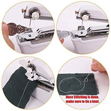 Felmico Portable Cordless Mini Manual Sewing Machine – Non-Electric Travel Stitching Machine with 2 Built-in Stitches