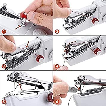 Felmico Portable Cordless Mini Manual Sewing Machine – Non-Electric Travel Stitching Machine with 2 Built-in Stitches