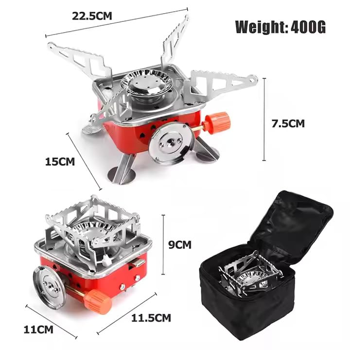 Felmico Portable Gas Stove for Camping & Travel – Compact Butane Burner, Lightweight Foldable Windproof Stainless Steel Outdoor Cooking Stove with Carrying Bag, Durable & Easy to Use