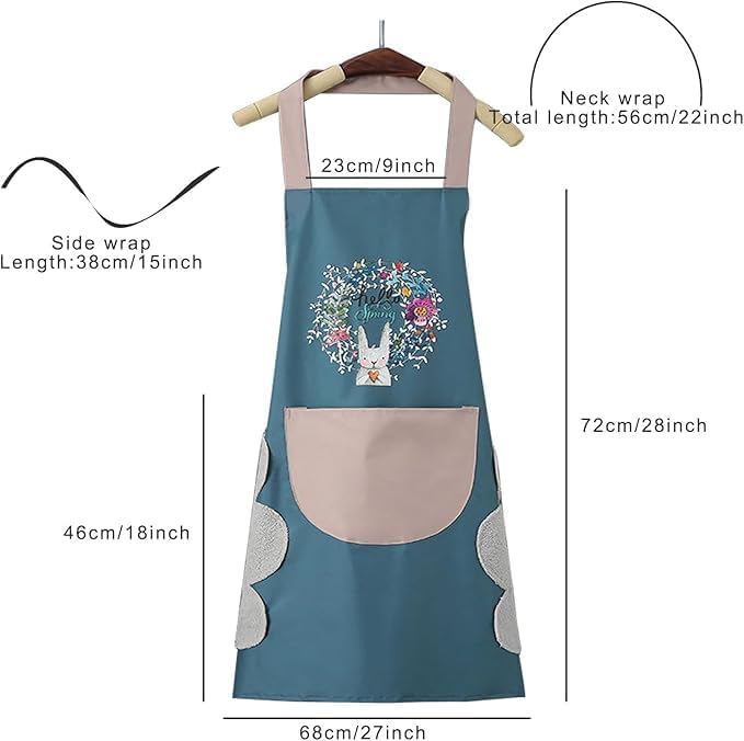 Waterproof Kitchen Apron Set of 2 – One Size with Front Pocket