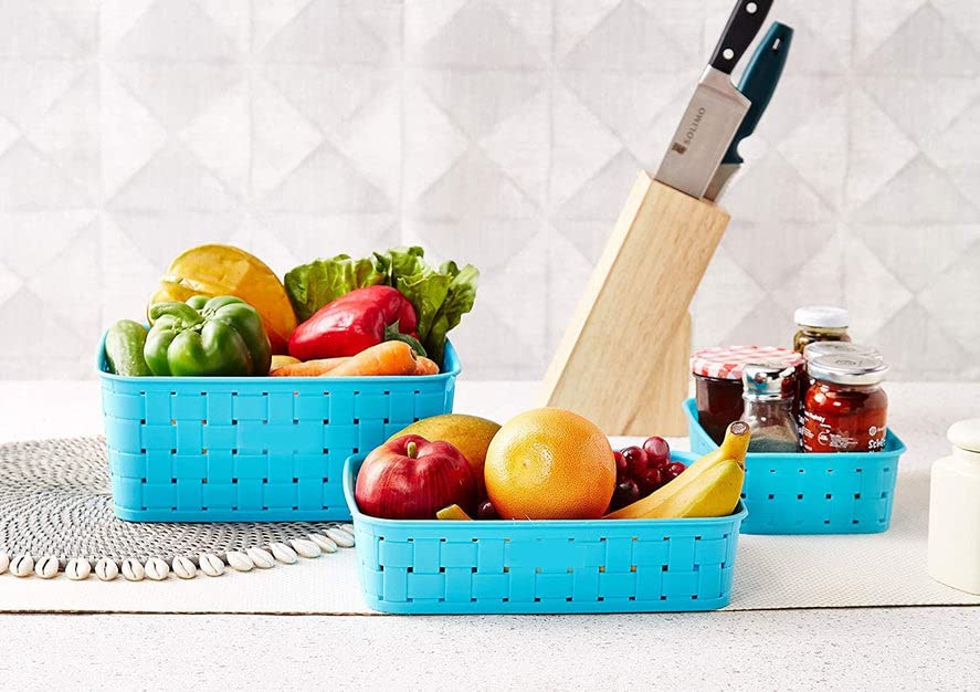 Felmico Set of 3 Smart Storage Baskets – Multipurpose Organizers for Home & Kitchen