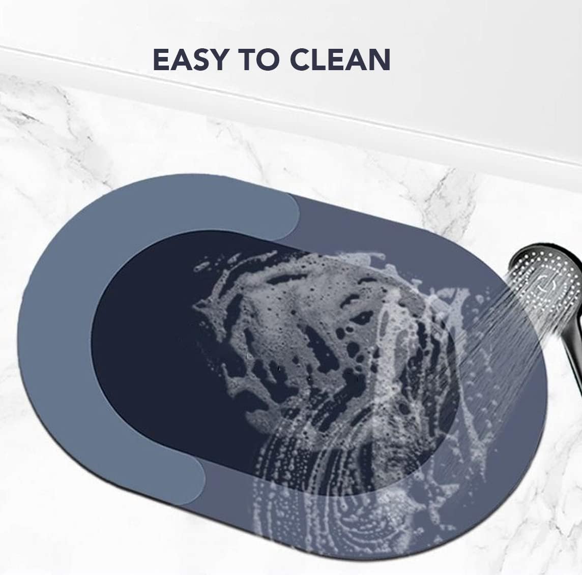 FELMICO Large Quick Drying Bath Mat – Water-Absorbing Bathroom Floor Mat, Oval Print, Heavy Quality (Multicolor)