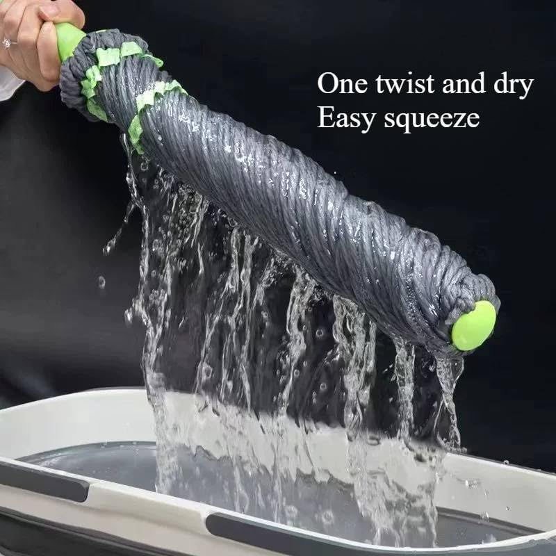 Felmico Self-Wringing Twist Mop – Microfiber Mop with Extendable Stainless Steel Handle
